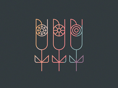 Flowers color flowers garden geometric illustration modern nature shape tulip