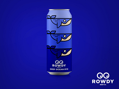 Rowdy Beer - Deep Ocean Rye beer blue can marine mockup ocean packaging rye smile water whale