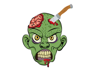 Oozer Halloween Vector blood brain brand branding character comic dead death halloween horror illustration skull creepy illustrative zombie monster