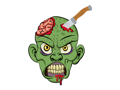 Oozer Halloween Vector blood brain brand branding character comic dead death halloween horror illustration skull creepy illustrative zombie monster