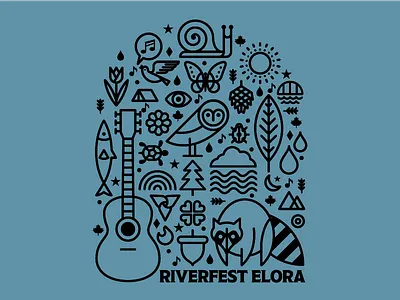 Riverfest Elora Tee Design adobe illustrator apparel graphic design illustrator tee vector