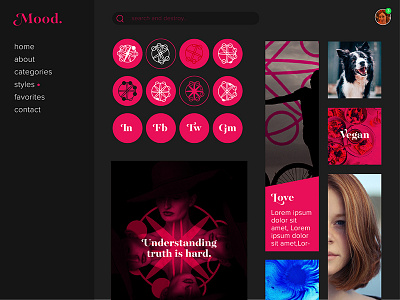 Mood Board Idea board icons interface mood photos ui