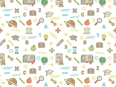 Education Pattern background college design education graphic icons illustrated knowledge learning pattern school vector