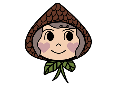 Tiny Forester Logo acorn cartoon cute face forest logo woodland