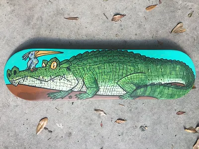 Crocodile Board alligator bird crocodile illustration skateboard