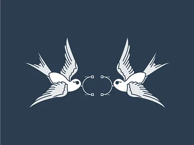 Swallows american bézier illustration jerry sailor swallow tattoo traditional