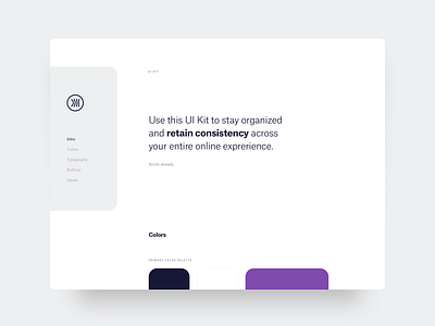 Just Kitting clean focus lab minimal purple sidebar simple sketch typography ui ui kit ux white space