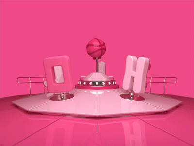 Dribbble Dancer cinema debut gif hello letters pink thanks