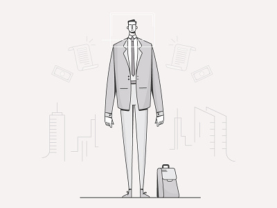 Style test 2d animation balance character city design flat illustration life office ux vector