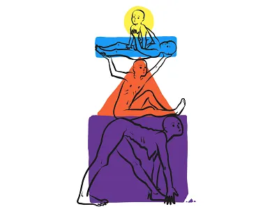 Pyramid everyday family illustration kids life motherhood parenting