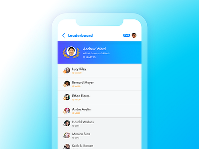 Daily UI #019 chart dailyui leaderboard list rank rating ui uiux