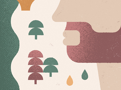 Hannover beard concept drop face hannover illustration man nose texture tree