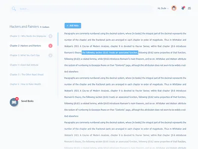 Book Store - book dashboard design notes read text web