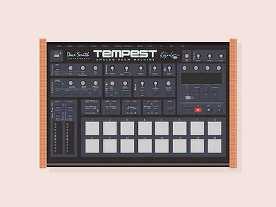 Analog Drum Machine artwork dave smith drum machine illustration illustrator synth tempest