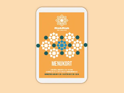 Menu Card a5 brochure layout menu mosaic pattern print restaurant