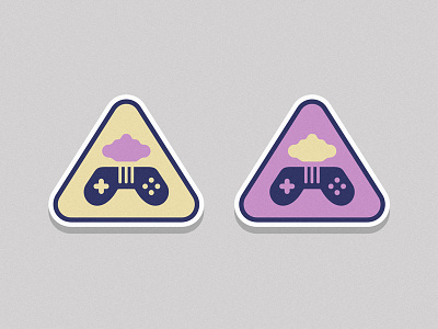 Volcano Gamers League Stickers cloud controller game gaming league logo negative pad play sticker triangle volcano