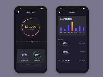 Financial app 1.0 app bank banking budget business card cards graph payments transaction ui ux