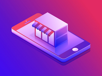 5/20 2.5d 3d colors iphone isometric mobile shop shot store