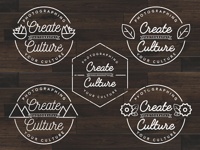 Create Culture Photography (In Progress) badge design hipster logo monoline nature photography script typography vintage