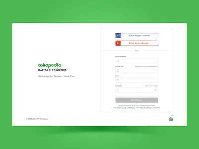 Tokopedia Registration Page registration registrationpage tokopedia ui uiux ux weeklychallenge