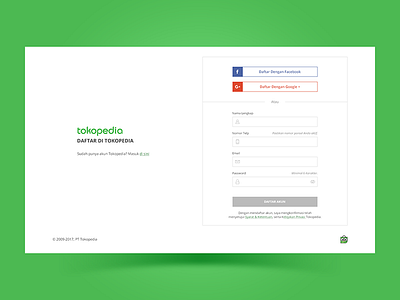 Tokopedia Registration Page registration registrationpage tokopedia ui uiux ux weeklychallenge