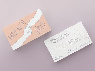 Personal Networking Cards business cards greeting hands hello illustration personal cards vector