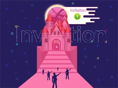 dribbble invitation invitation、dribbble、illustration