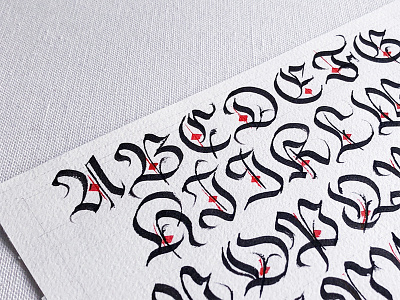 Blackletter Majuscule Alphabet blackletter calligraphy capital letters fraktur gothic lettering majuscules pen and ink