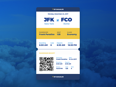Daily UI #024 - Boarding Pass 024 boarding daily dailyui flight fly pass plane ticket ui ux