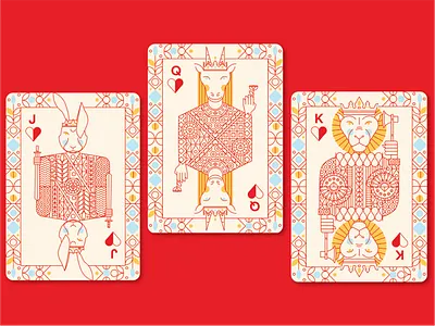Animal Kingdom animal kingdom antelope illustration jack jack rabbit king lion playing cards queen