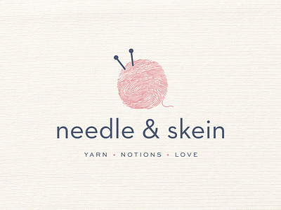 Needle & Skein Logo & Branding ball branding fingerprint knit knitting logo needle skein thread wool yarn