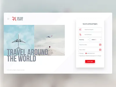 Daily Shot 2 airplane booking flight interface landing page plane travel ui uidesign ux