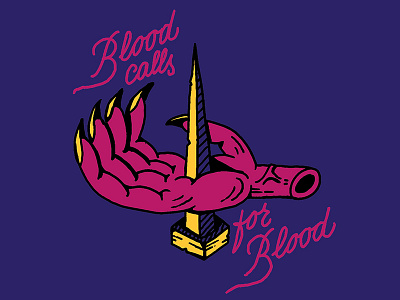 Blood calls for blood blood for blood danilo mancini hand illustration sailor danny