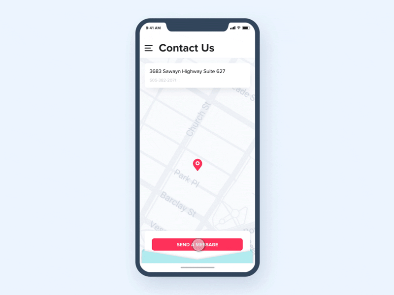 Contact Us Form Interaction animation contact us flinto form interaction ios message mobile ui ux