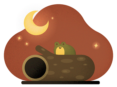 Happy Frog animals cute frog green illustration log swamp vector