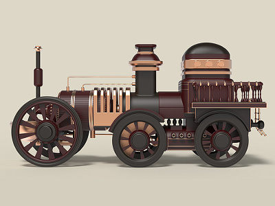 Toy Train (2) 3d fantasy illustration imaginary locomotive steampunk technology toy train victorian