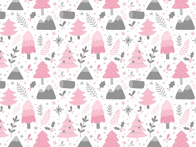Scandinavian Winter Pattern christmas cozy fabric forest packaging pattern scandinavian seamless snow texture trees winter