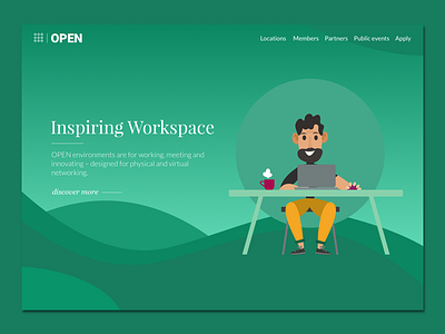 Open - work spaces design digital illustration moeketsi mokay lebakeng office open openspace southafrica ui ux