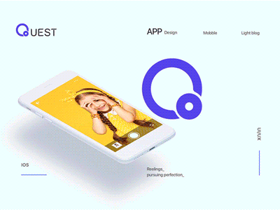 Quest Light blog app blog blue demo dynamic later light shoot ui ux yellow