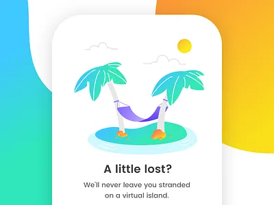 iOS Walkthrough Screen cards gradient illustration ios island lost mobile summer ui walkthrough