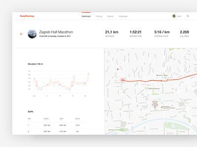 Data Visualization Concept — UI Challenge clean data graph interface map route run ui ux visualization web white