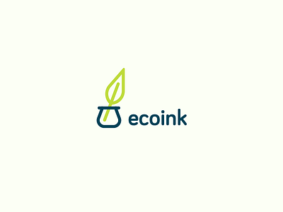 Ecoink app brand design eco icon ink leaf logo natural organic paint