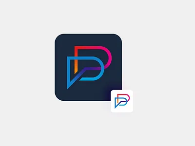 Pocket Play app brand design game icon letter logo p play pocket