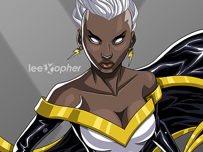 Storm comics digital illustration lightning marvel mohawk mutant ororo munroe storm superhero xmen