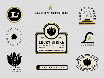 Lucky Strike Elements brick fire flame gold leaf lucky richmond strike tobacco