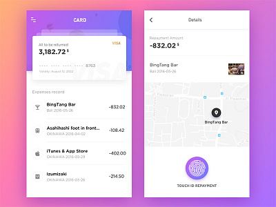 Credit card payments card finance id touch