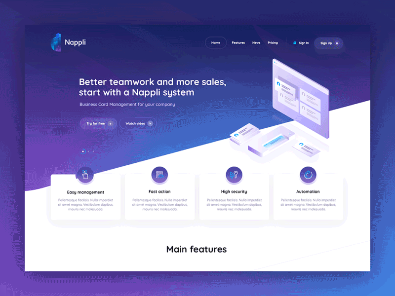 Nappli lading page agency illustration isometric keyvisual ladingpage logo website