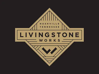 Livingstone Works badge carpenter icon logo monogram typography wood