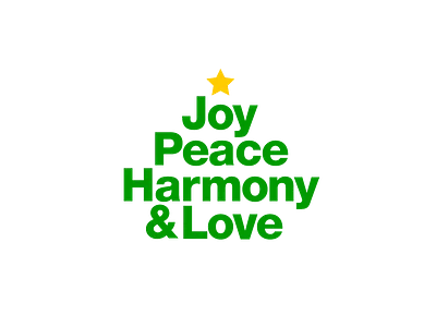 Joy, Peace, Harmony & Love christmas christmas card christmas tree harmony joy love minimalism peace typography xmas xmas card xmas tree