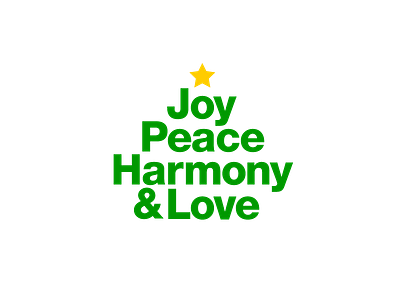 Joy, Peace, Harmony & Love christmas christmas card christmas tree harmony joy love minimalism peace typography xmas xmas card xmas tree